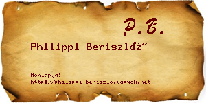 Philippi Beriszló névjegykártya